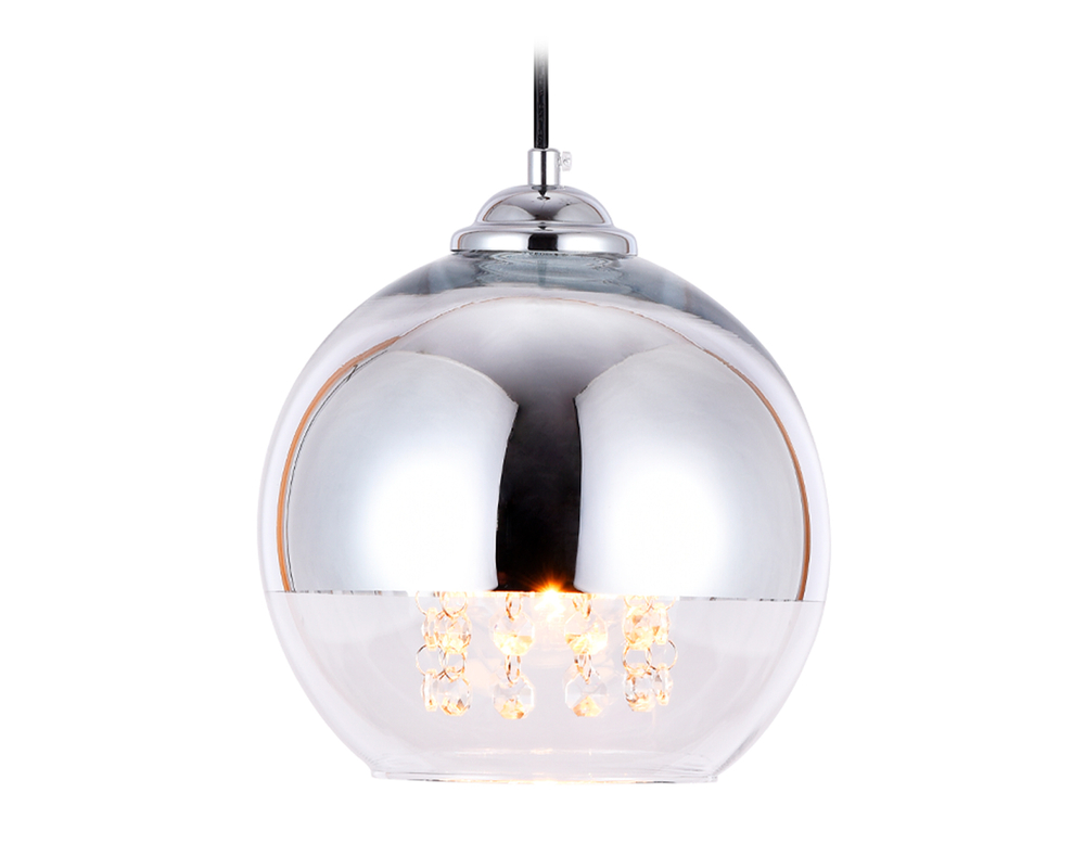 Подвесной светильник со сменной лампой TR3601 CH/CL хром/прозрачный E27 max 40W D200*1000
