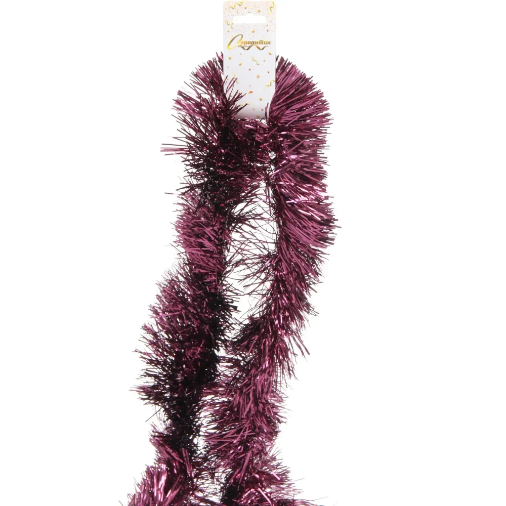 Мишура «Волшебные искры» 2 м 9 см, Бордовый