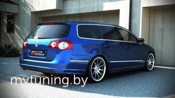 Накладка заднего бампера R-LINE LOOK под один выхлоп для VW Passat B6