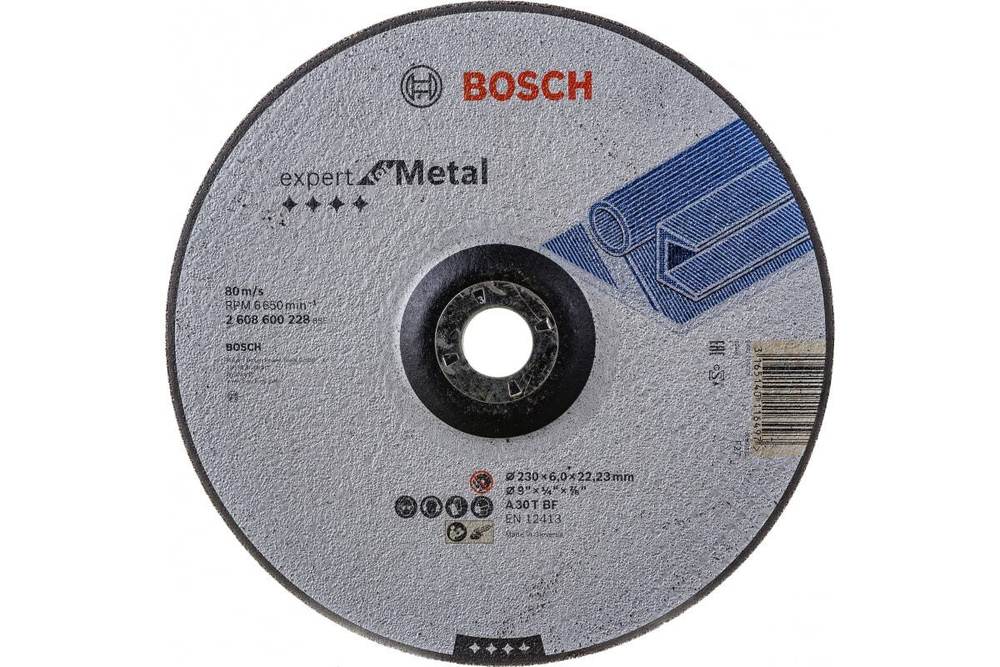 Диск шлифовальный по металлу 230х22,2 мм Bosch 2608600228
