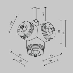 T-образный вертикальный коннектор для системы с вводом питания Maytoni   CA016TC-P-B