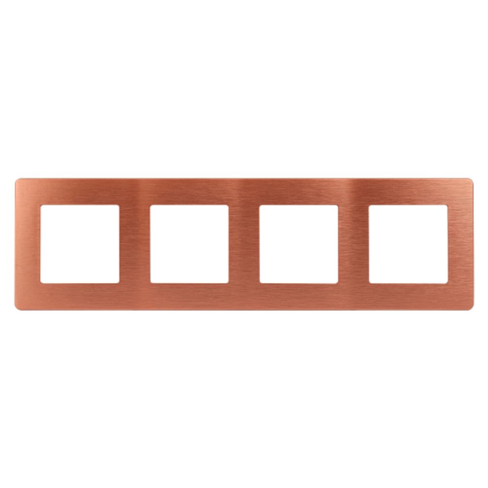 Рамка для розеток и выключателей ЭРА Серия 12 12-5104-14 на 4 поста, Сатин, медь