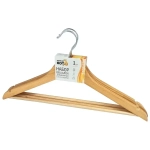 Набор вешалок деревянных с перекладиной, 3 шт, лак