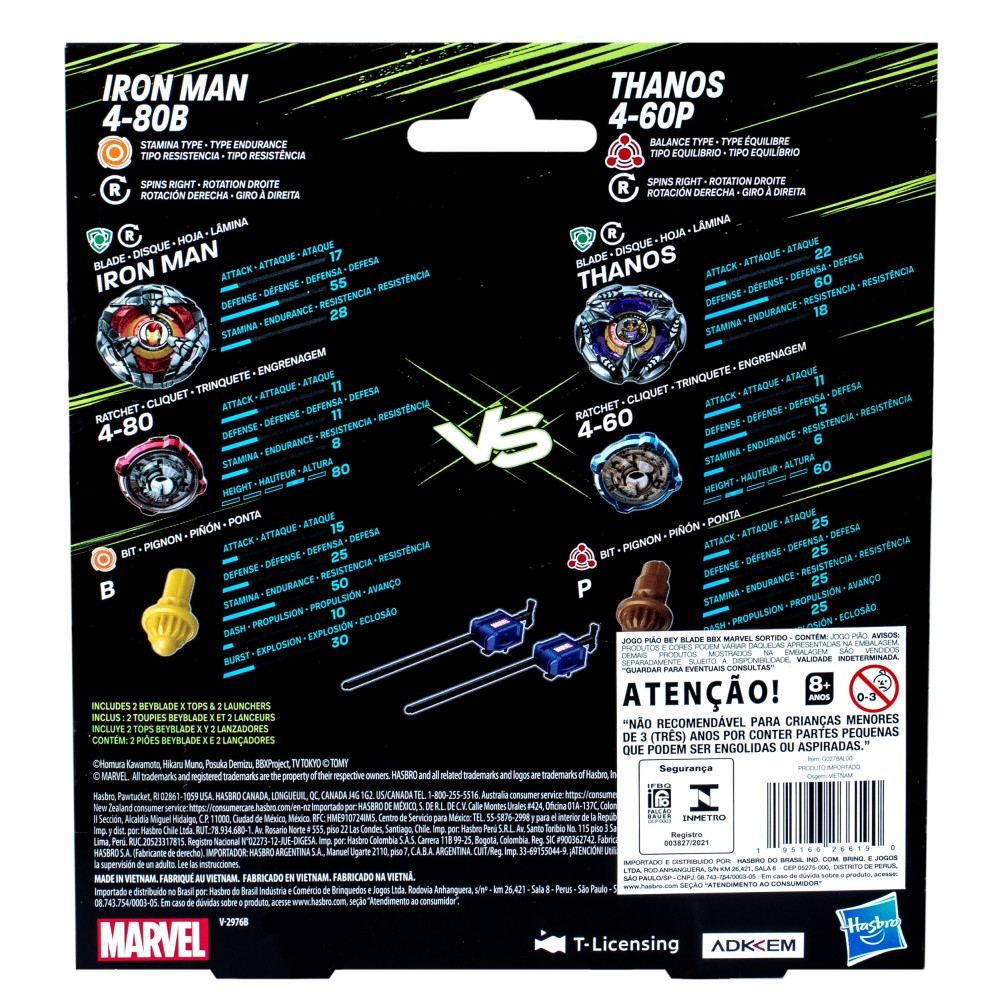 Игровой набор Hasbro Beyblade X Marvel Iron Man G0287 vs Thanos G0287 — фото 4