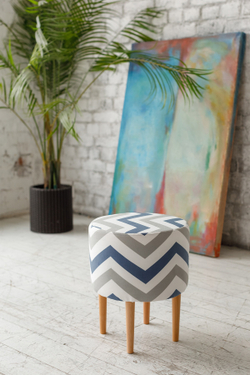 Пуф Лекко Скандинавия Сине-Серый