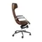 Офисное поворотное кресло 4216 из экокожи коричневого цвета
