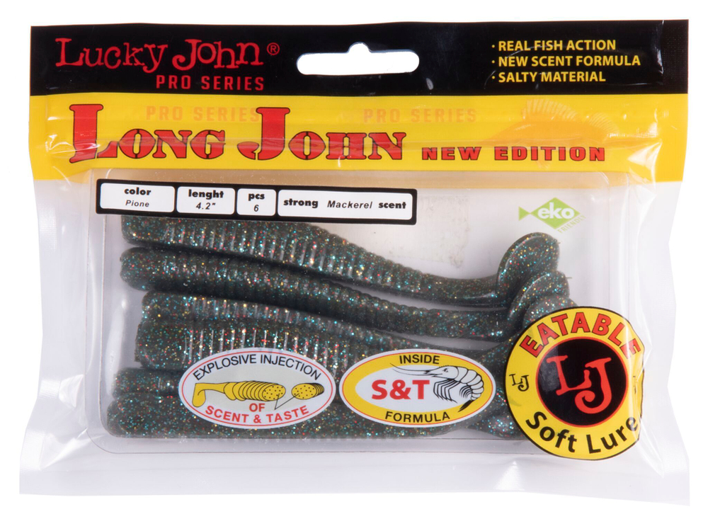 Виброхвосты съедобные LJ Pro Series LONG JOHN 4.2in (10.70)/F08 6шт.