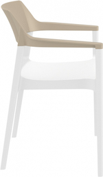 Кресло пластиковое Siesta Contract Tulum, белый, бежевый