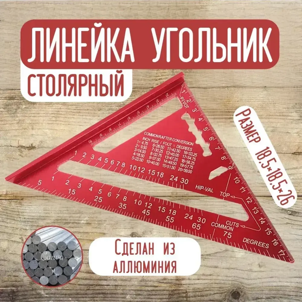 Угольник свенсона, треугольник металлический, строительный, столярный, Retail Result