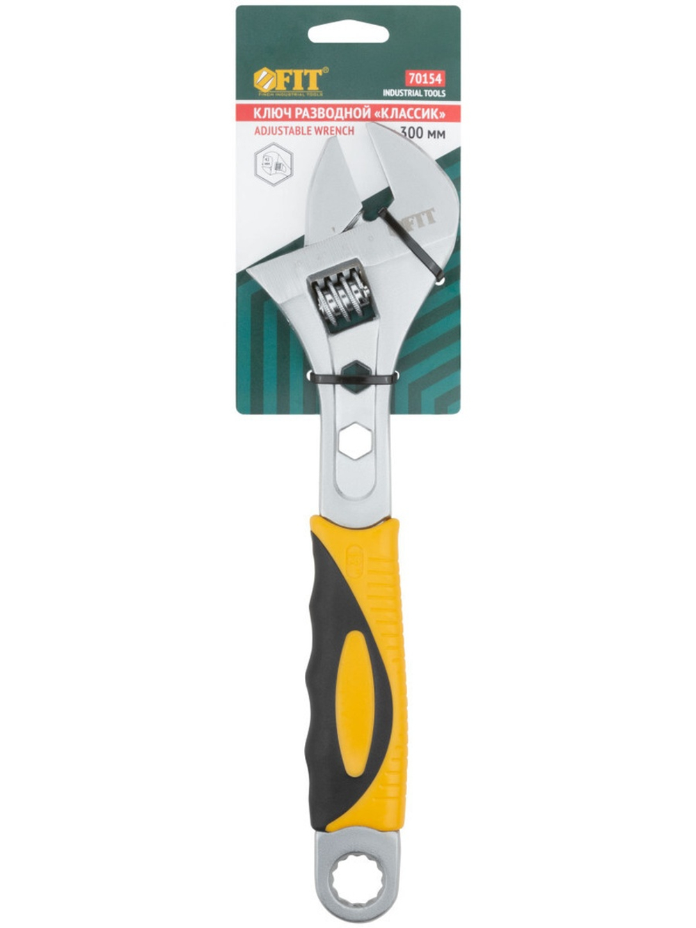 Ключ разводной "Классик", шкала, увелич.захват, прорезин.ручка 300 мм ( 42 мм ) 70154 FIT