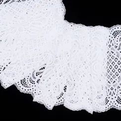 Кружево эластичное белое 23 см, Китай