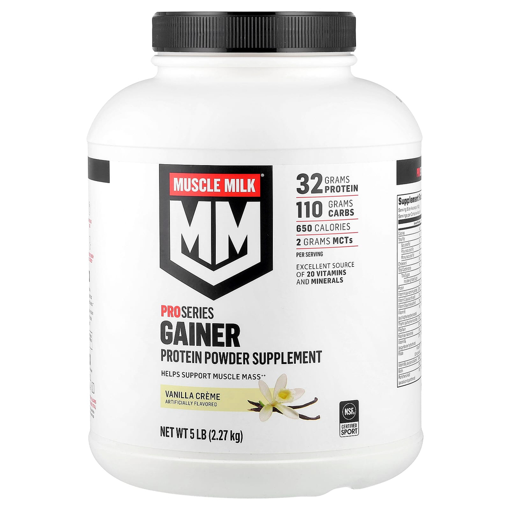 Muscle Milk, ProSeries Gainer, Protein Powder, Vanilla Creme, 5 lb (2.27 kg)