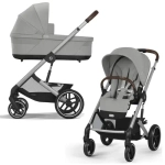 Коляска 2 в 1 Cybex Balios S Lux SLV 2025 (с дождевиками), Stone Grey