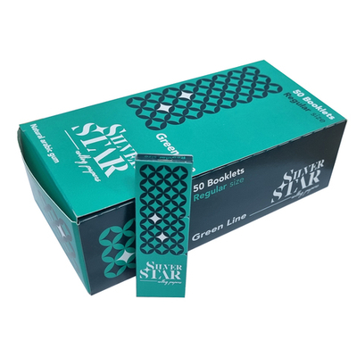 Бумага для сигарет блок "Silver Star" Green Line 70мм 14гр/м 50л*50шт
