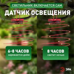 ERASF012-29 ЭРА Садовый подвесной светильник Спираль на солнечной батарее, 22 см