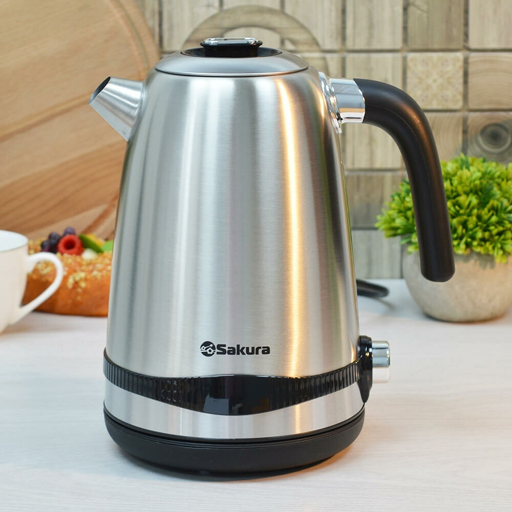 Чайник электрический 1,7л SA-2177DS Premium, LCD дисплей, нерж