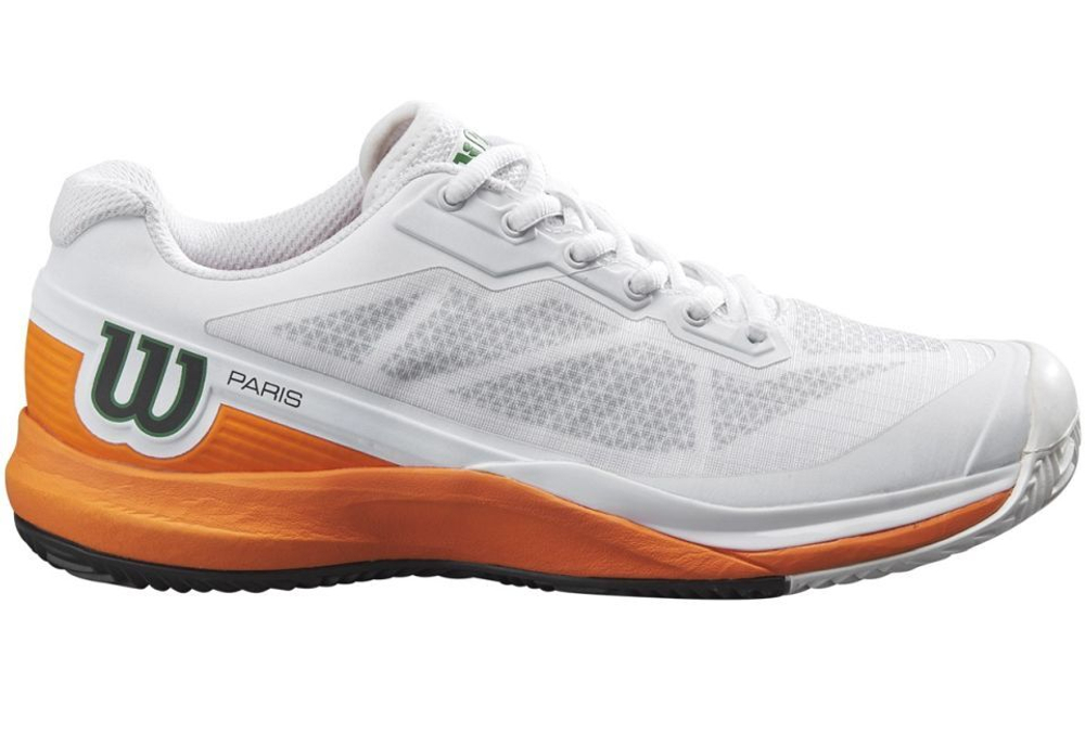 Женские Кроссовки теннисные Wilson Rush Pro 3.5 Clay Paris W - wht/orange  tiger/black - купить по выгодной цене | Теннисный магазин tennis-store.ru