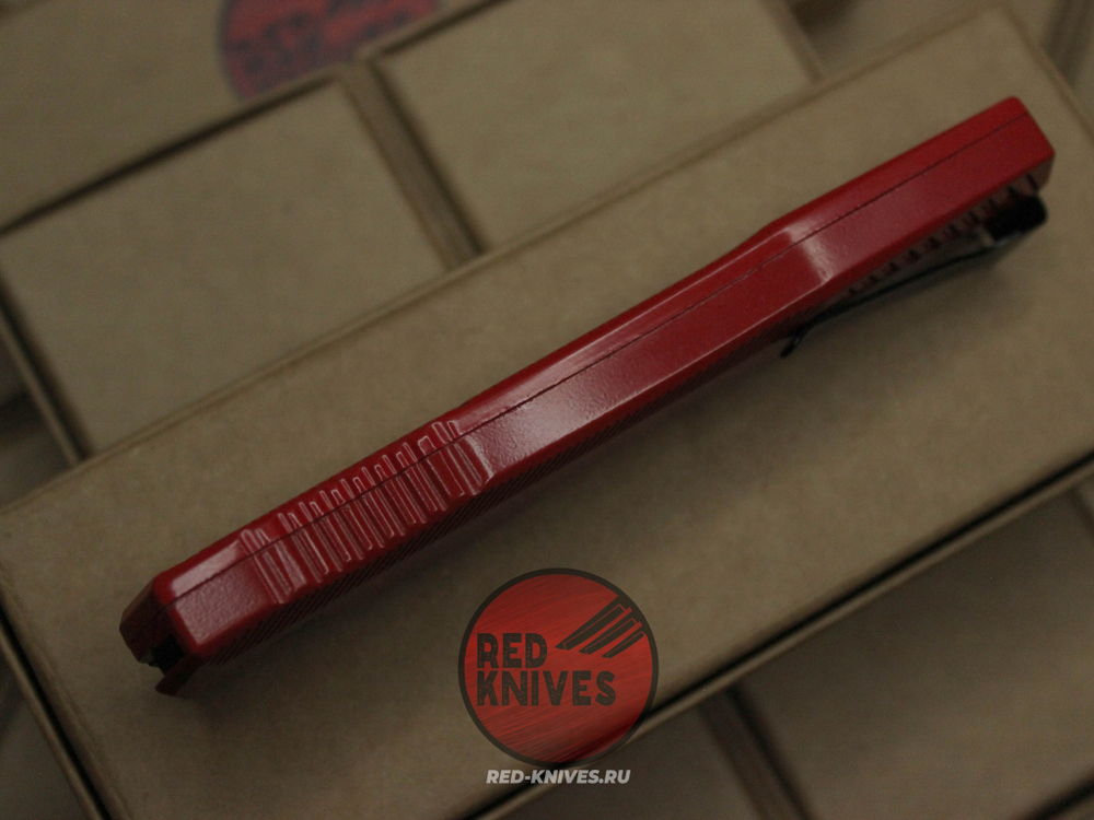 Нож Kershaw Livewire 9000 - рукоять красная, 50 лет, клинок блэквош