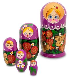 Народные промыслы МР-27/11-D Матрешка 5-кукольная «Настенька»