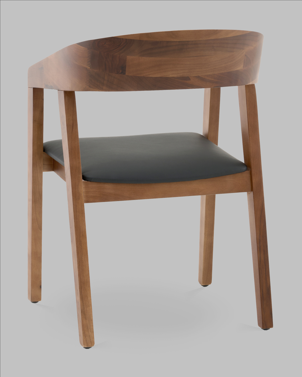 Стул Вудкерри каркас дерево цвет темный орех экокожа черный