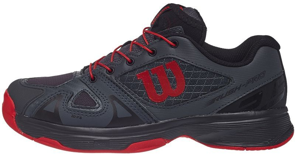 детские Кроссовки теннисные Wilson Rush Pro Junior QL - ebony/black/wilson red