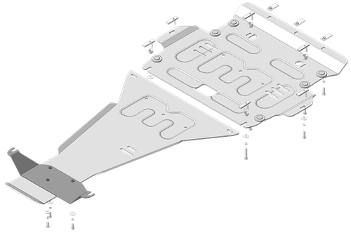 Защита картера Двигателя, КПП, Разд. коробки. 5 мм, Алюминий. для Mercedes E-class 2002-2008 MOTODOR.31207