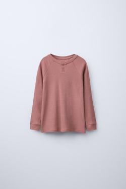 ZARA ПИЖАМА ИЗ СМЕСОВОЙ МЕРИНОСОВОЙ ШЕРСТИ, РОЗОВЫЙ