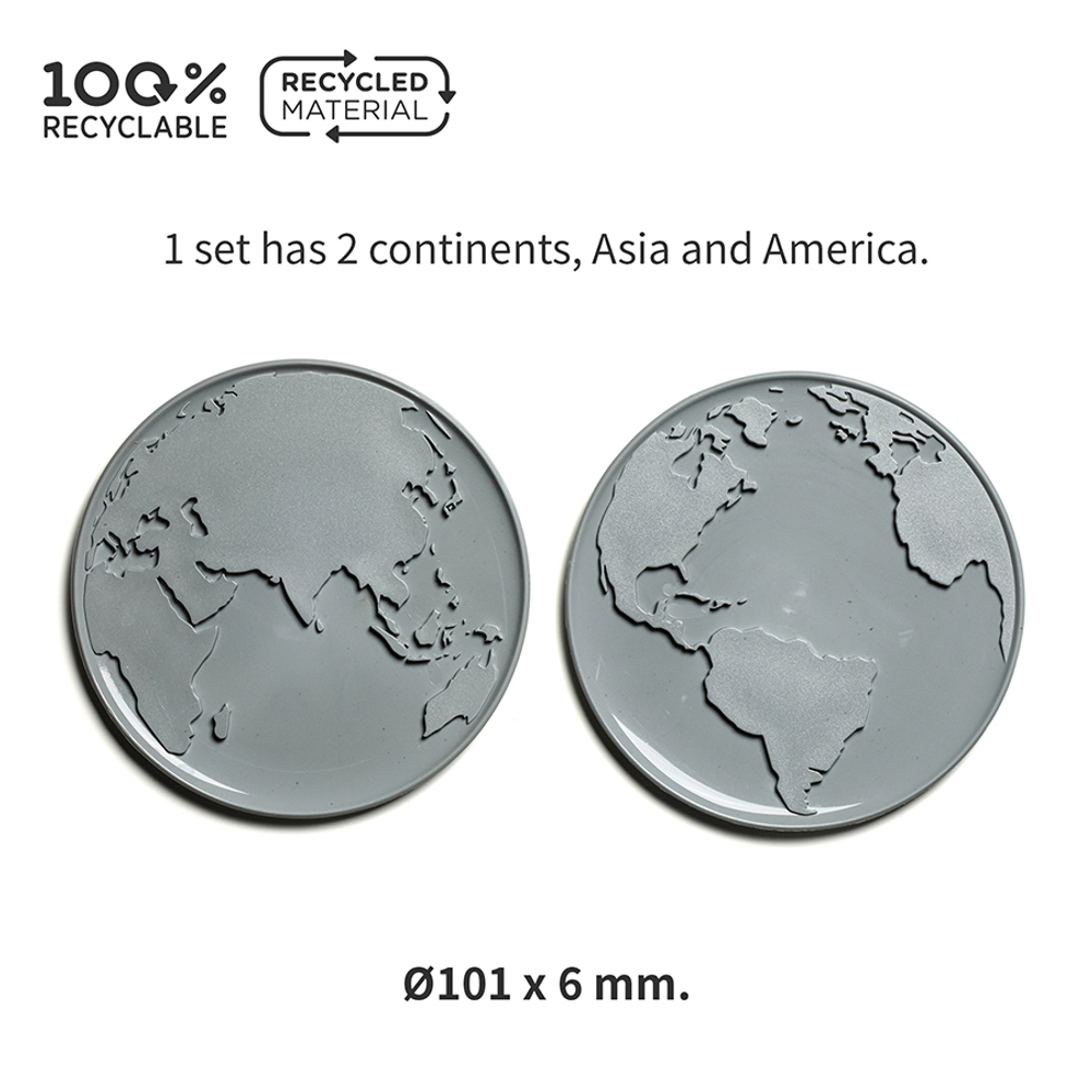 Набор подставок 2шт Qualy World Coaster серые