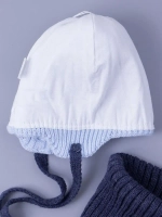 Шапка для мальчика осенняя вязаная и снуд