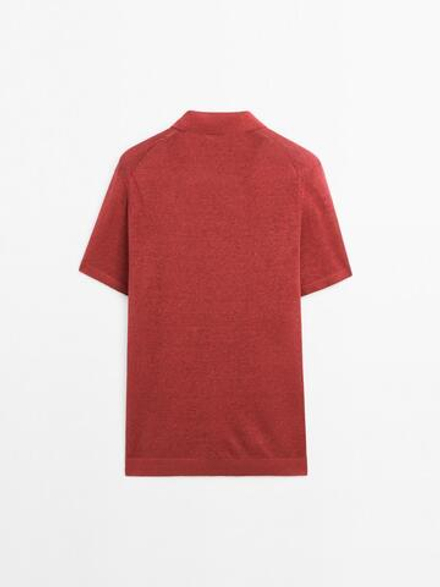 Massimo Dutti Поло из 100% льна, коралловый