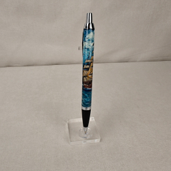 Ручка шариковая "Парусник" с ручной росписью Палех