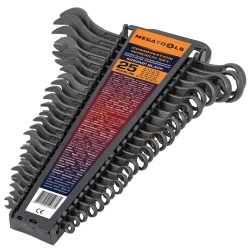 Ключи комбинированные, набор 25пр. (6-19, 21, 22, 24, 27, 30, 32мм) MEGATOOLS MT-5262MP BLACK
