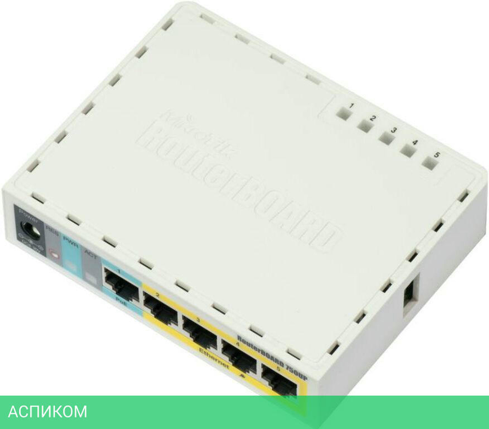 Маршрутизатор MikroTik RB750UPr2 (4UTP 10/100Mbps, 1WAN, USB, 1PoE)