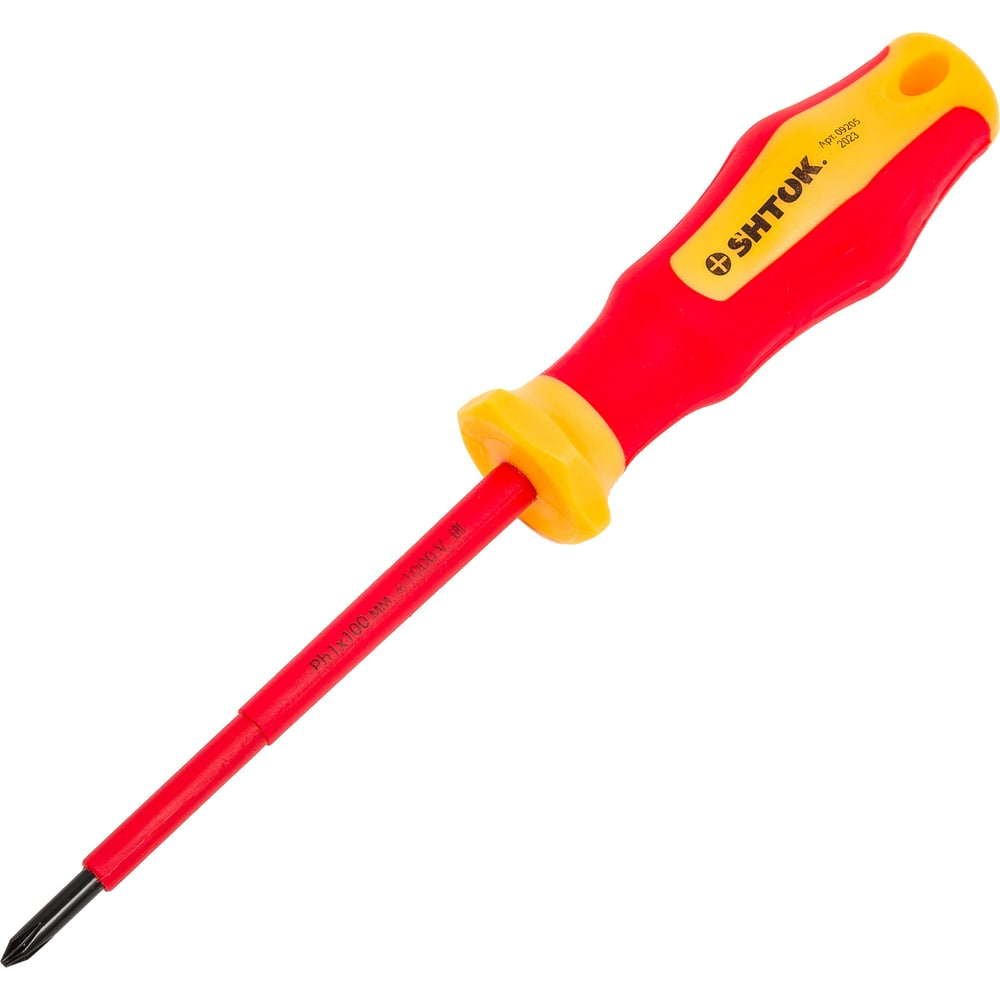Диэлектрическая крестовая отвертка SHTOK 1000В Ph1x100 мм 09205