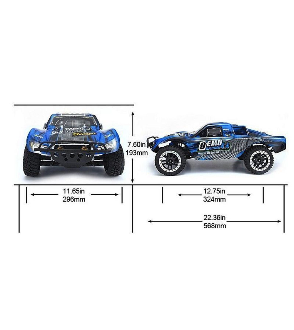 Радиоуправляемый шорт-корс Remo Hobby 9EMU (синий) 4WD 2.4G 1/8 RTR