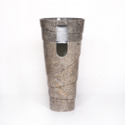 Раковина напольная из мрамора Pedestal Grey Spiral MN-03211 (45*45*90 см)