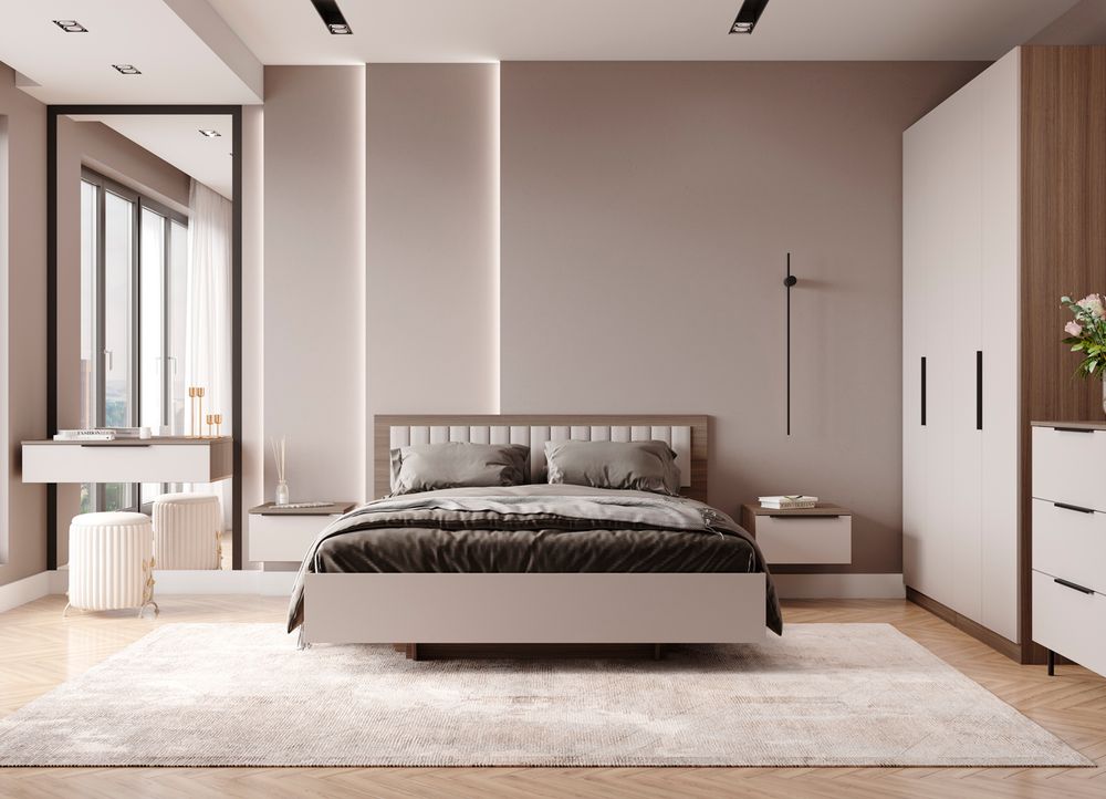 МС Роза Комод 900 Орех Франклин/Ройс Бежевый Скин, ДСВ Мебель