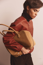 Bag ROMA L NEW suede light caramel color