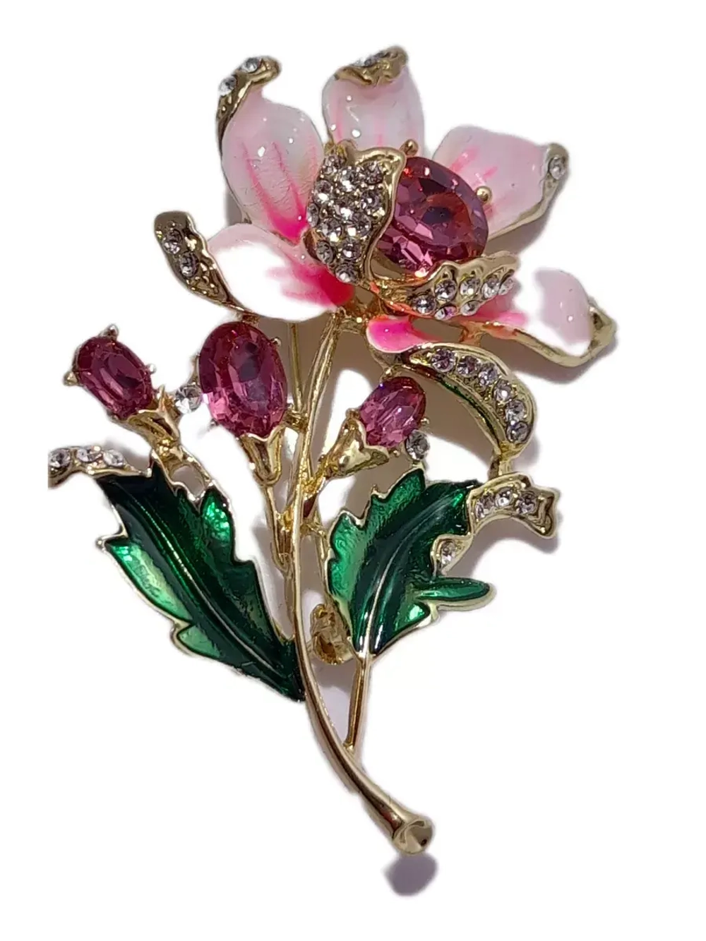 Брошь-кулон "Цветок розовый"