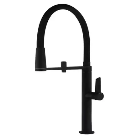 Смеситель для кухни с подключением фильтра питьевой воды с магнитным держ.KITCHEN 898801МСNM черный