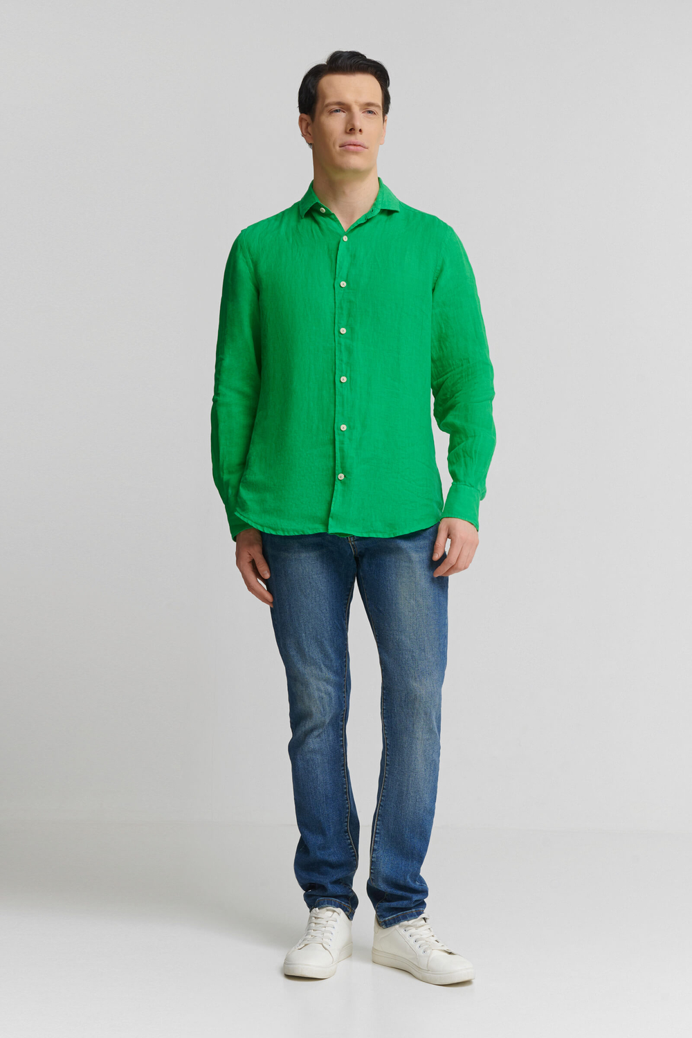 Рубашка муж. лен MC Saint Barth PAMPLONA 57 зеленый