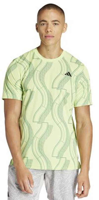 Мужская теннисная футболка Adidas Club Graphic T-Shirt - pulse lime/preloved green