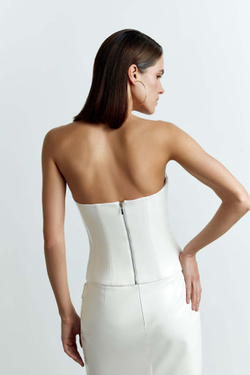 Драпированный топ-бюстье из лаке