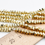 Бусина Треугольник, стекло, цвет золотистый, размер около 3*4 мм, цена за нить 32 см
