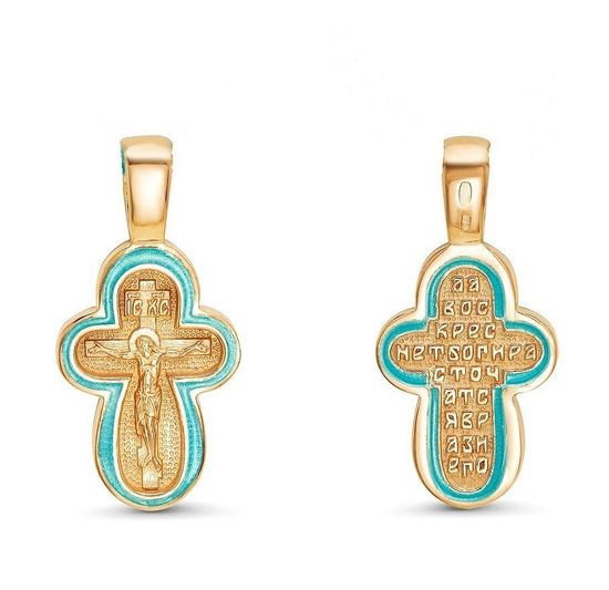 Крест позолоченный с горячей эмалью