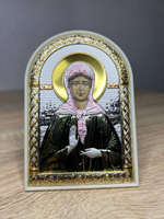 Матрона, икона арочная, пластик белый, эмаль 62x88