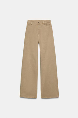 ZARA ДЖИНСЫ WIDE LEG С ВЫСОКОЙ ПОСАДКОЙ — ZW COLLECTION, ПЕСОЧНЫЙ