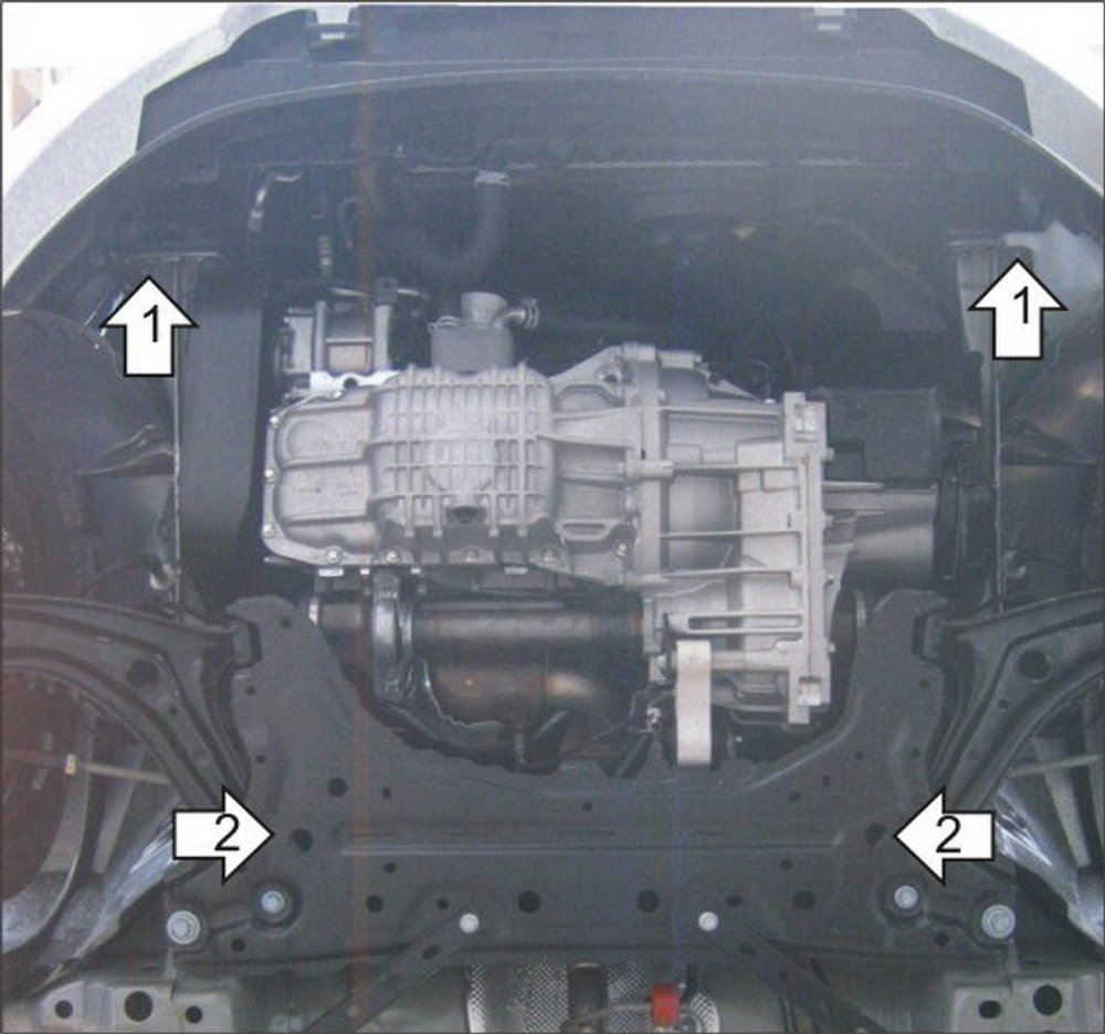 Усиленная защита Motodor картера двигателя, кпп. 2 мм, сталь. для Ford Fiesta 2008-2015,Ford Fiesta 2015-2019 арт.70704