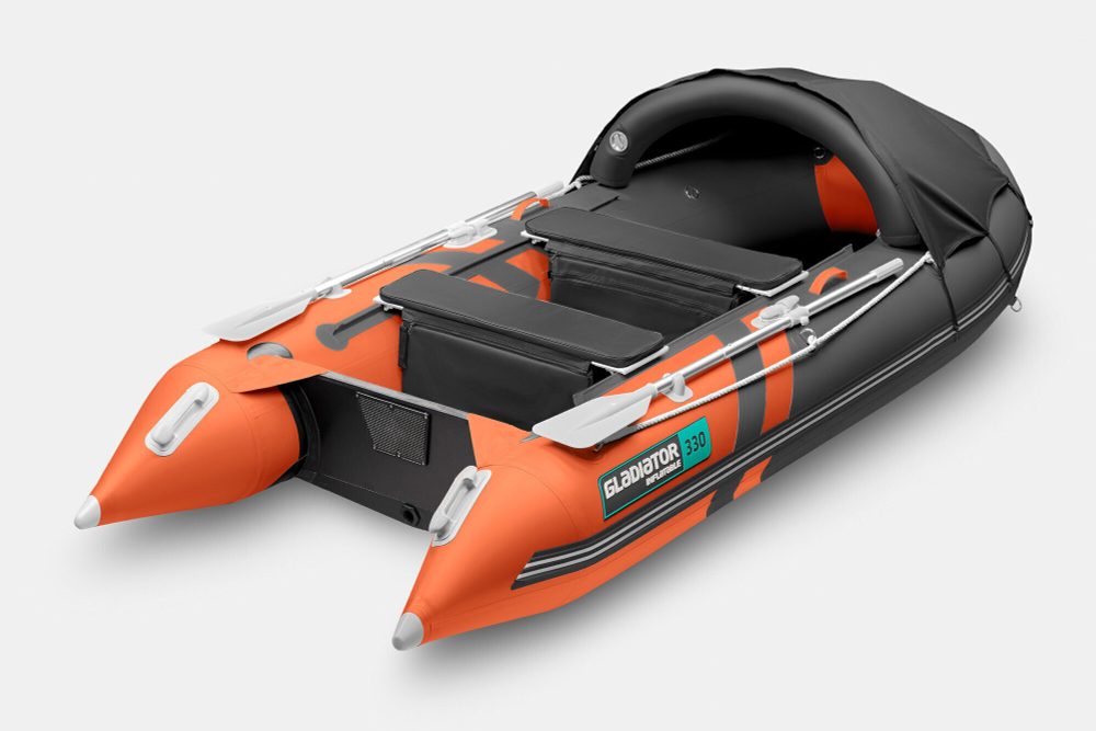 Надувная лодка GLADIATOR C330AL оранжево-темносерый