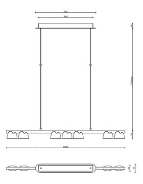 Подвесная люстра 32W 4000K 4266-7P коричневый/черный Interline Favourite